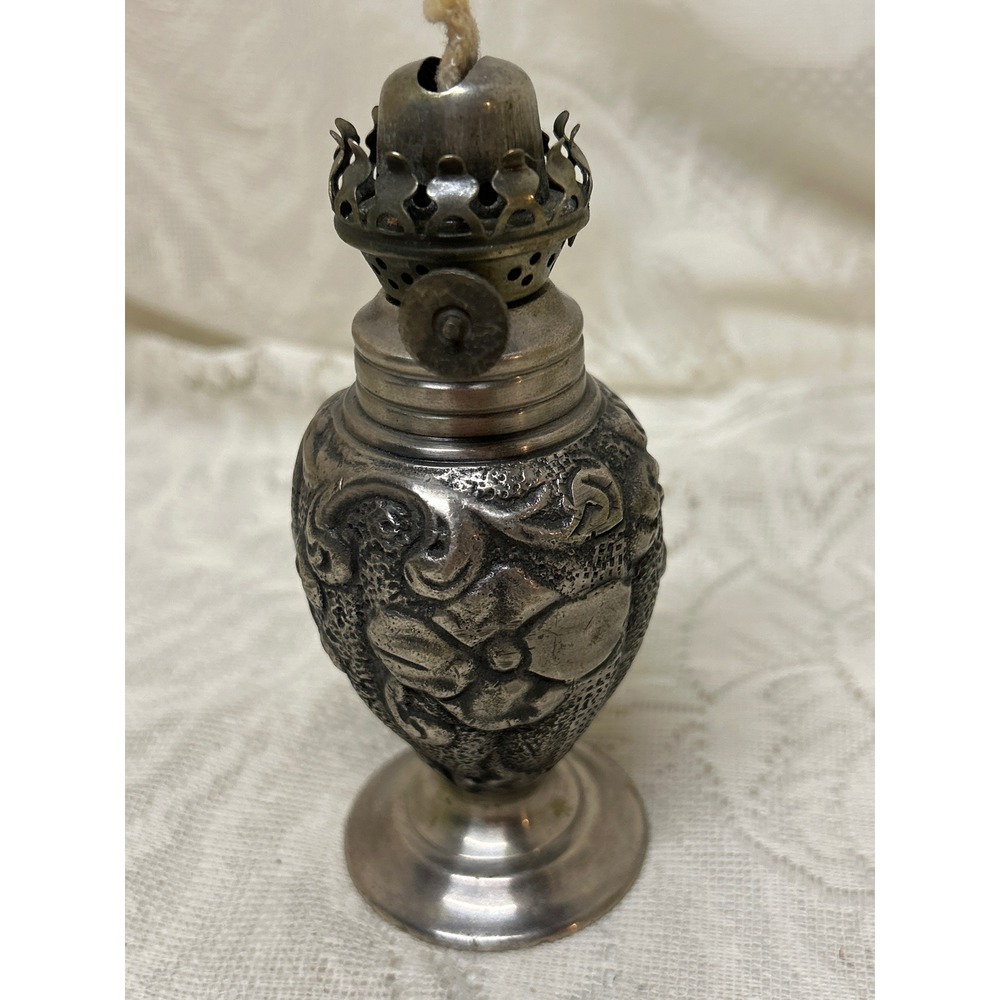 Restoration Hardware‎ Miniature Oil Lamp Floral Pattern Decor India Peeter